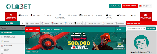 Site Olabet para o jogo Aviator